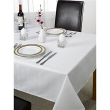 Emma Barclay Chequers Tablecloth, White, 70 x 108 Inch