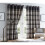 Tartan Checked Grey Eyelet Curtains Fully Lined Ready Made Ring Top 66 x 90" 1