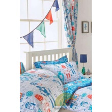 Robots Boys Pencil Pleat Curtains & Matching Tiebacks 66 x 72 Fully Lined Ready Made Kids Blue