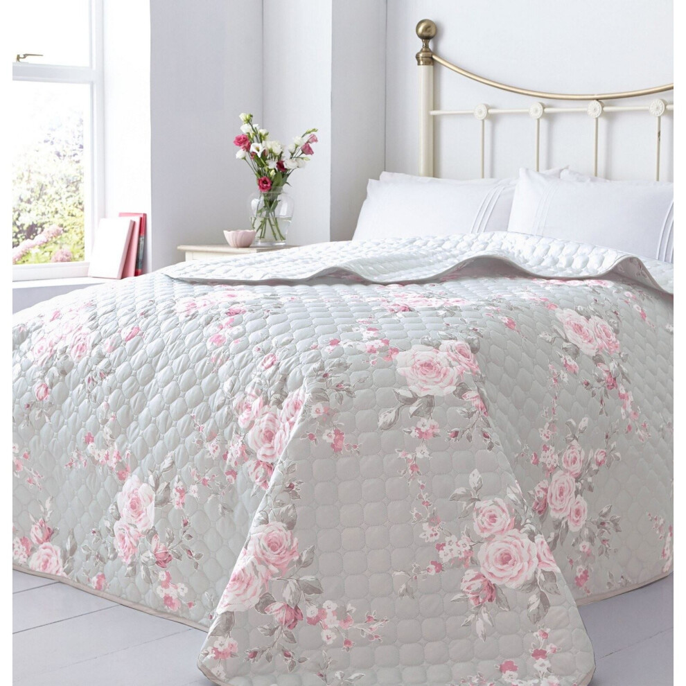 Catherine Lansfield Canterbury Bedspread - Grey - 240 x 260cm