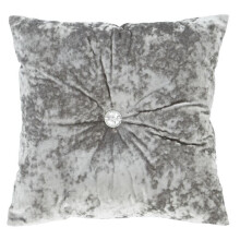 Catherine Lansfield Crushed Velvet Silver Filled Cushion Square 45x45cm