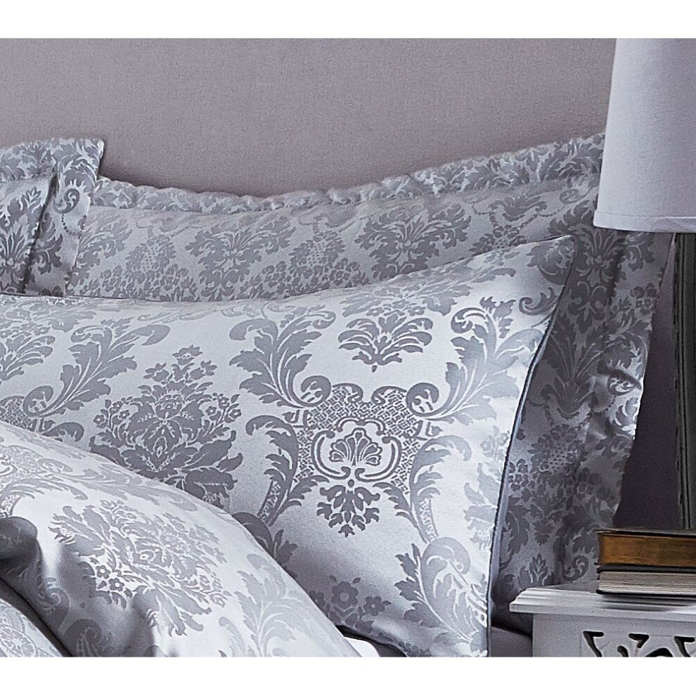 Catherine Lansfield Damask Jacquard Pillowsham Pair, Silver