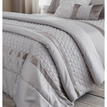 Catherine Lansfield Sequin Cluster Bedspread - Silver, 240x260 cm, Easy-Care Cotton-Blend, OEKO-TEX Standard 100