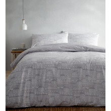 Portfolio Old Town Grey Double Duvet Cover Set Reversible Bedding Bed Set