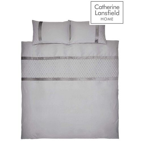 Catherine Lansfield Sequin Cluster Double Duvet Set Silver
