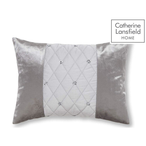 Catherine Lansfield Sequin Cluster Filled Cushion Silver 30x40cm