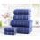 Rapport Six Piece 100% Cotton Towel Set Modern Striped Navy Bath Sheets 1