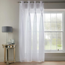 Alan Symonds Diana Dolly Diamante Ring Top Curtain Panel Silver 57x72" (145x183cm)