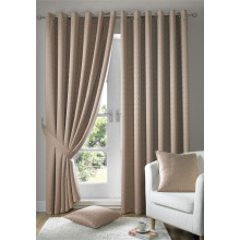 Madison Eyelet Curtains Latte Beige 66x72"