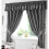 Gingham Kitchen Curtains Black Pelmet 1