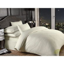 Grosvenor Satin Stripe Cotton Rich 1000 Thread Count Duvet Cover Set, Cream, Double
