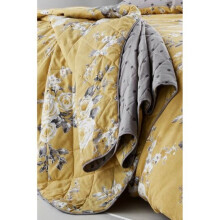 Catherine Lansfield Canterbury Easy Care Bedspread Ochre, 220x230cm