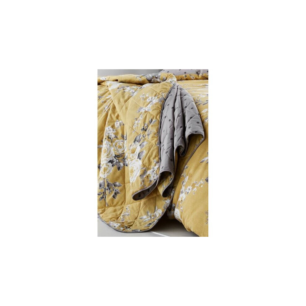 Catherine Lansfield Canterbury Easy Care Bedspread Ochre, 220x230cm
