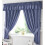 Gingham Kitchen Curtains Blue Pelmet 136 x 10" 1