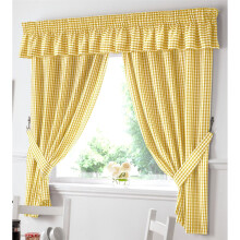 Gingham Yellow Curtains 46" x 48"