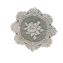 Monica Lace Traditional Rose Pattern Doily Kitchen Dining Room Table Linen 20" Round Cream