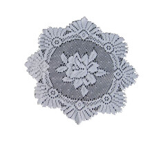Monica Lace Traditional Rose Pattern Doily Kitchen Dining Room Table Linen 8" Round White