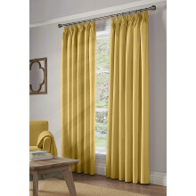 100% Blackout Pencil Pleat Taped Top Curtains Ochre 41 x 54"