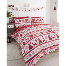 Noel Red Christmas Super King Size Duvet Cover Set Bedding Quilt Bed Set