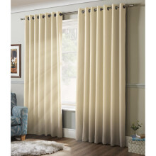 100% Blackout Eyelet Ring Top Curtains Cream 41 x 72"