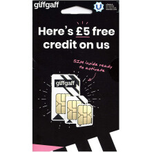Giffgaff Nano Micro Standard SIM Pay As You Go £5 Bonus Credit