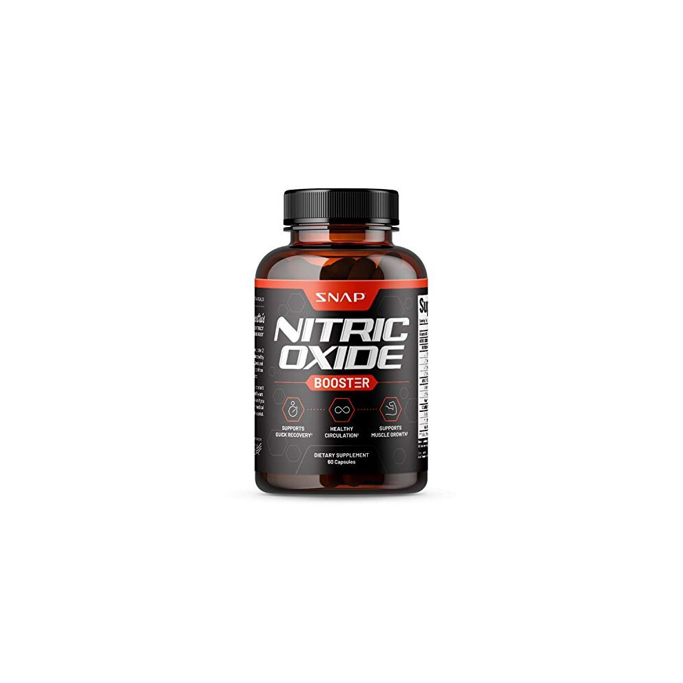 Nitric Oxide Supplements by Snap Supplements - Pre Workout, Muscle Builder - L Arginine, L Citrulline 1500mg Formula, Tribulus Extract & Panax Ginseng