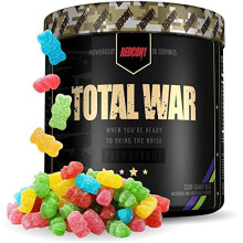 Redcon1 Total War - Pre Workout Powder, 30 Servings, (Sour Gummy) Boost Energy, Increase Endurance and Focus, Beta-Alanine, 350mg Caffeine, Citrulline