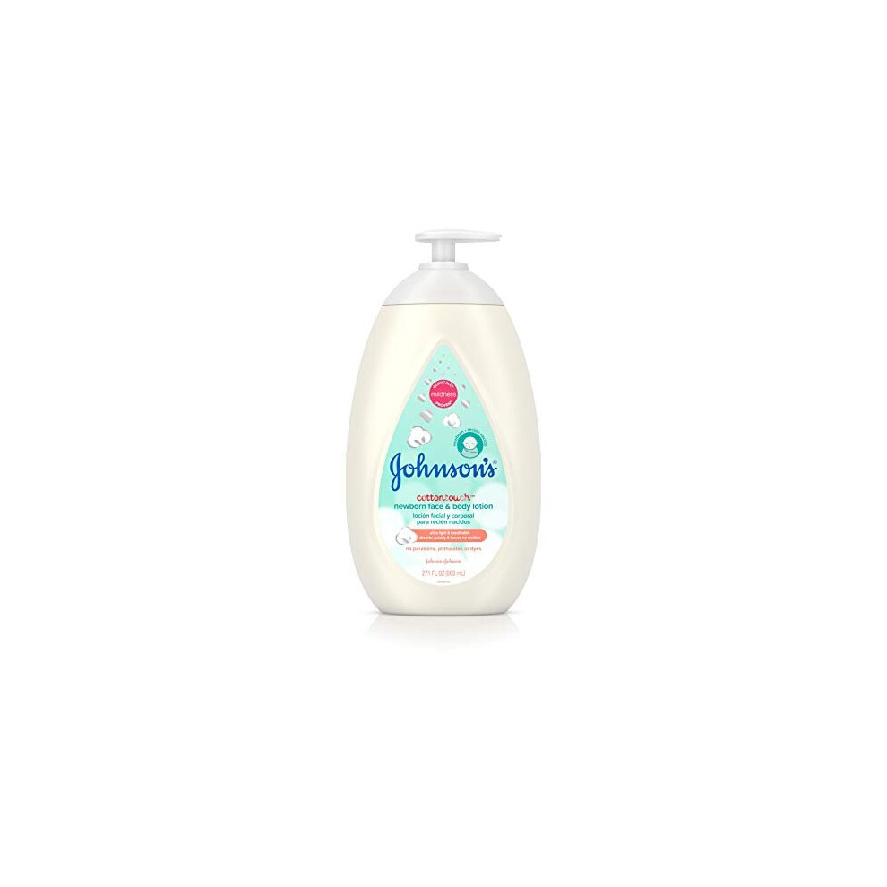 Johnson's Baby Johnson's Cottontouch Newborn Baby Face And Body Lotion, Hypoallergenic And Paraben-Free Moisturization For Baby's Sensitive Skin, Made With Real Cott