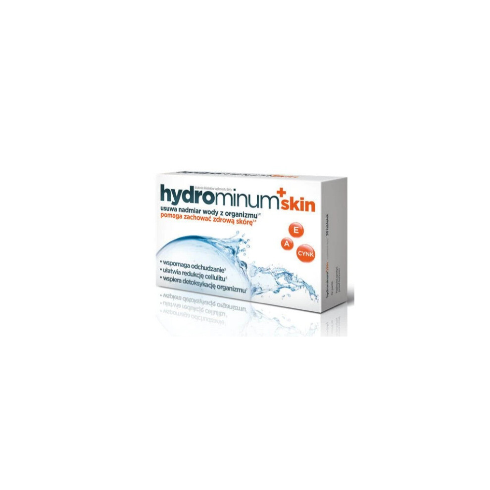 Hydrominum + skin 30 tabl. - wsparcie odchudzania, redukcja cellulitu, detoksykacja z cynkiem i witaminą A