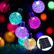 (Multicoloured) 50 LED Crystal ball Solar Lamp Power String Fairy Lights Garden Outdoor