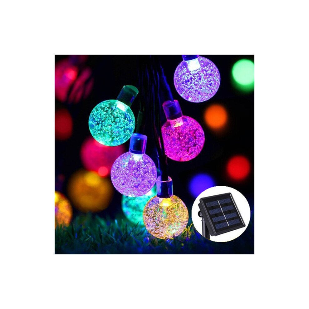 (Multicoloured) 50 LED Crystal ball Solar Lamp Power String Fairy Lights Garden Outdoor