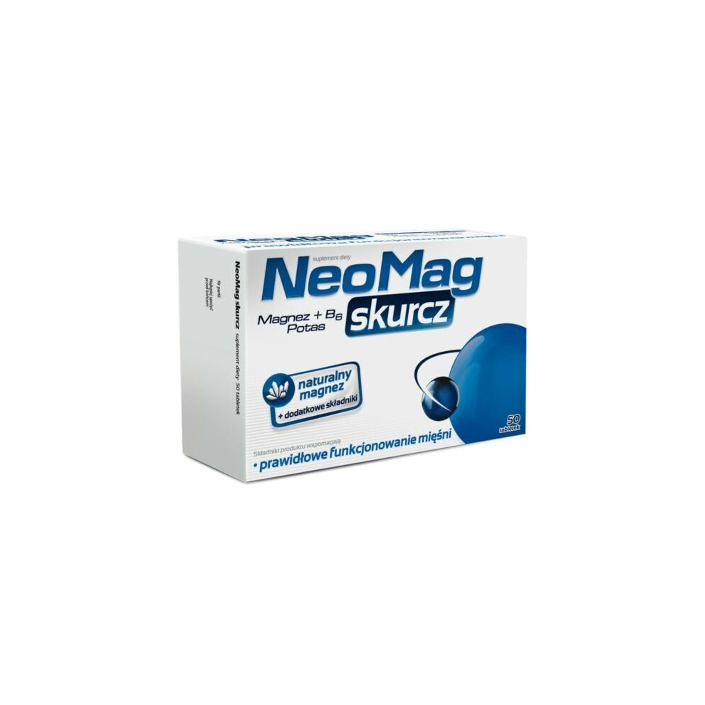 NEOMAG SKURCZ 50 TAB MAGNESIUM POTASSIUM VITAMINUM B6 CRAMP