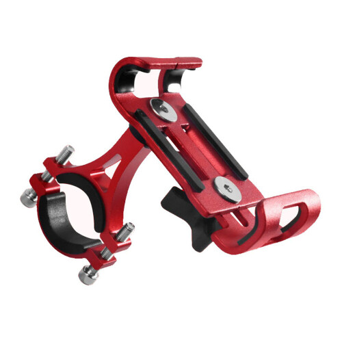 (Red) 360° Rotatable Phone Holder Handlebar Support Mount Bracket