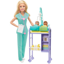 Barbie Doctor Careers with twin baby Doll,Play set Hospital Character Girls