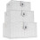 (White) 3 Resin Woven Wicker Hamper Basket Storage Box 1
