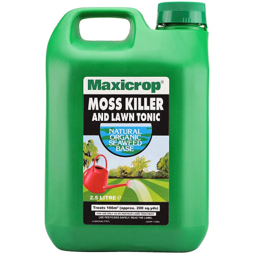 Maxicrop Moss Killer Lawn Tonic Natural Seaweed Extract Plus Moss 2.5l 2