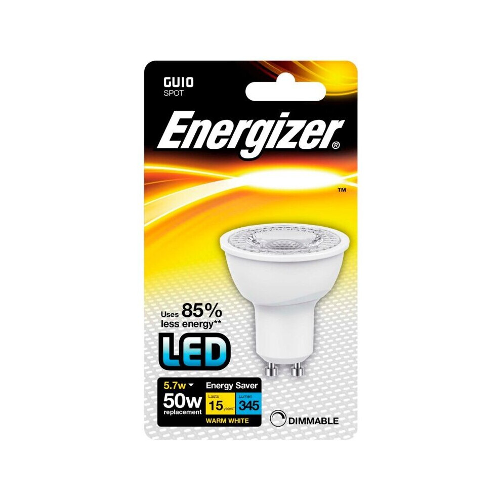 Energizer GU10 Warm White Blister Pack 5.5w Dimmable [S8691]