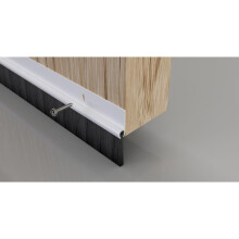 Stormguard 914mm White Brush Bottom Door PVC Seal - Draught Excluder, Seals Gaps up to 25mm, Adjustable Fixings [02SR0200914W]