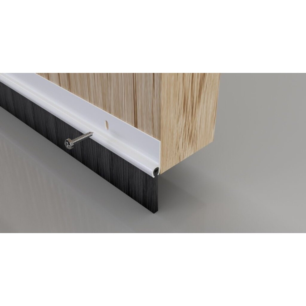 Stormguard Brush Bottom Door PVC Seal 914mm White [02SR0200914W]
