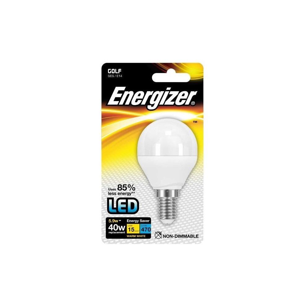 Energizer E14 Warm White Blister Pack Golf 5.9w Non dimmable [S8697]