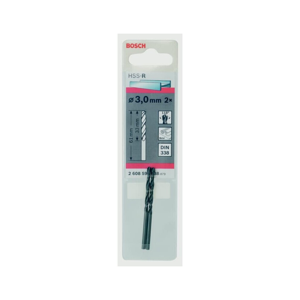 Bosch HSS Twist Point TEQ Drill Bit 2mm Pack 2 [2608577155]