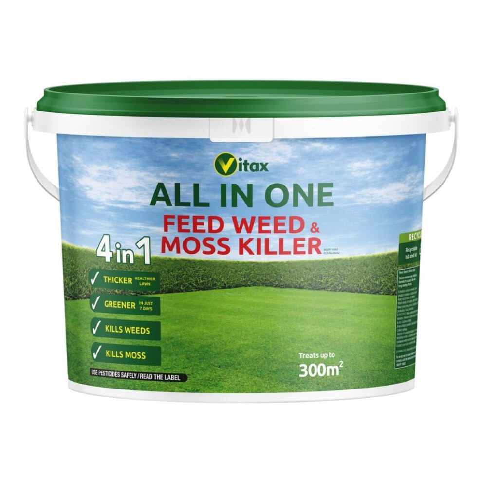 Vitax All In One Feed Weed & Moss Killer Tub 300Sqm [5Fwm96]