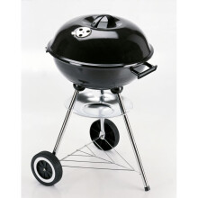 Grill Chef Kettle BBQ 43cm - Enamel Lid & Firebowl, Chrome Grill, Ash Catcher, Lid Vent, Stainless-Steel Stand - 11316