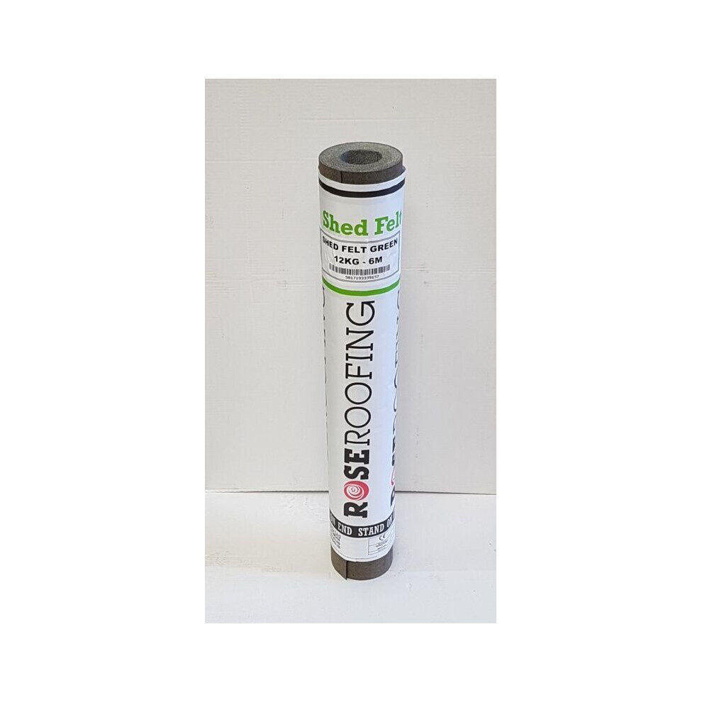 Rose Roofing 12Kg Shed Felt Green 6M - 5017193339157