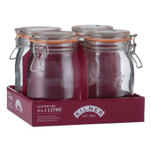 Kilner Clip Top Round Jar 1L Tray Of 4 [0025.022]