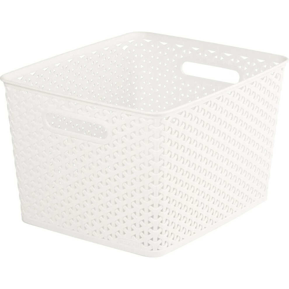 Curver Nestable Rattan Basket 18L [196861] White