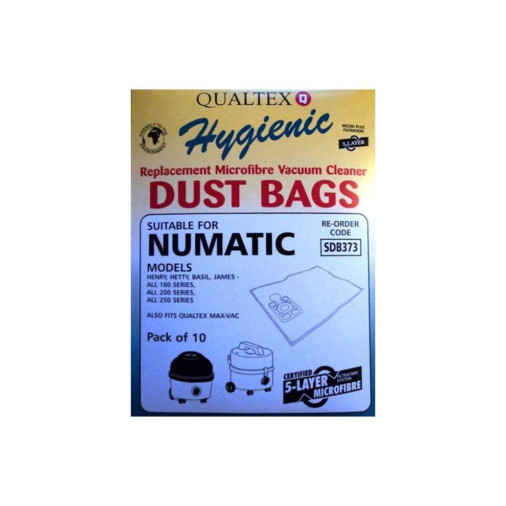 Numatic Henry AS200 Microfibre Bags Pack Of 10 [SDB373STV]