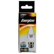 Energizer LED Candle 250lm B22 Clear Warm White BC 3.4w [S8846]