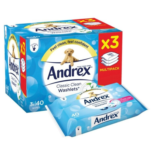 Andrex Andrex Classic Clean Washlets 3 Pack [10069]