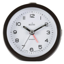 Acctim Neve Non Ticking Sweep Clock Black [15803]